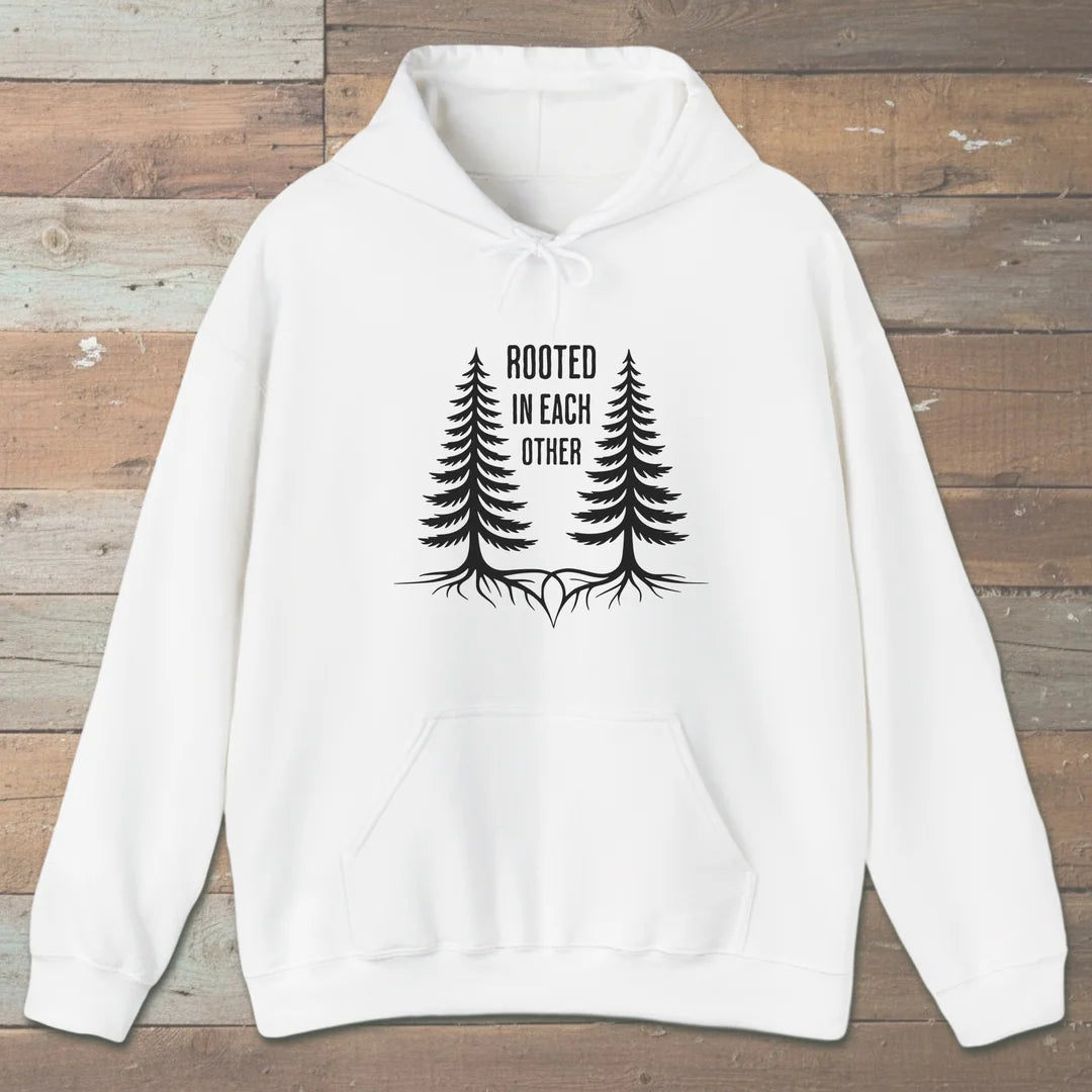 Rooted In Each Other Hoodie White Outdoor Nature Tee