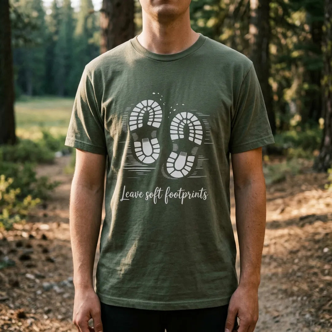 Leave Soft Footprints T-Shirt Outdoor Nature Tee