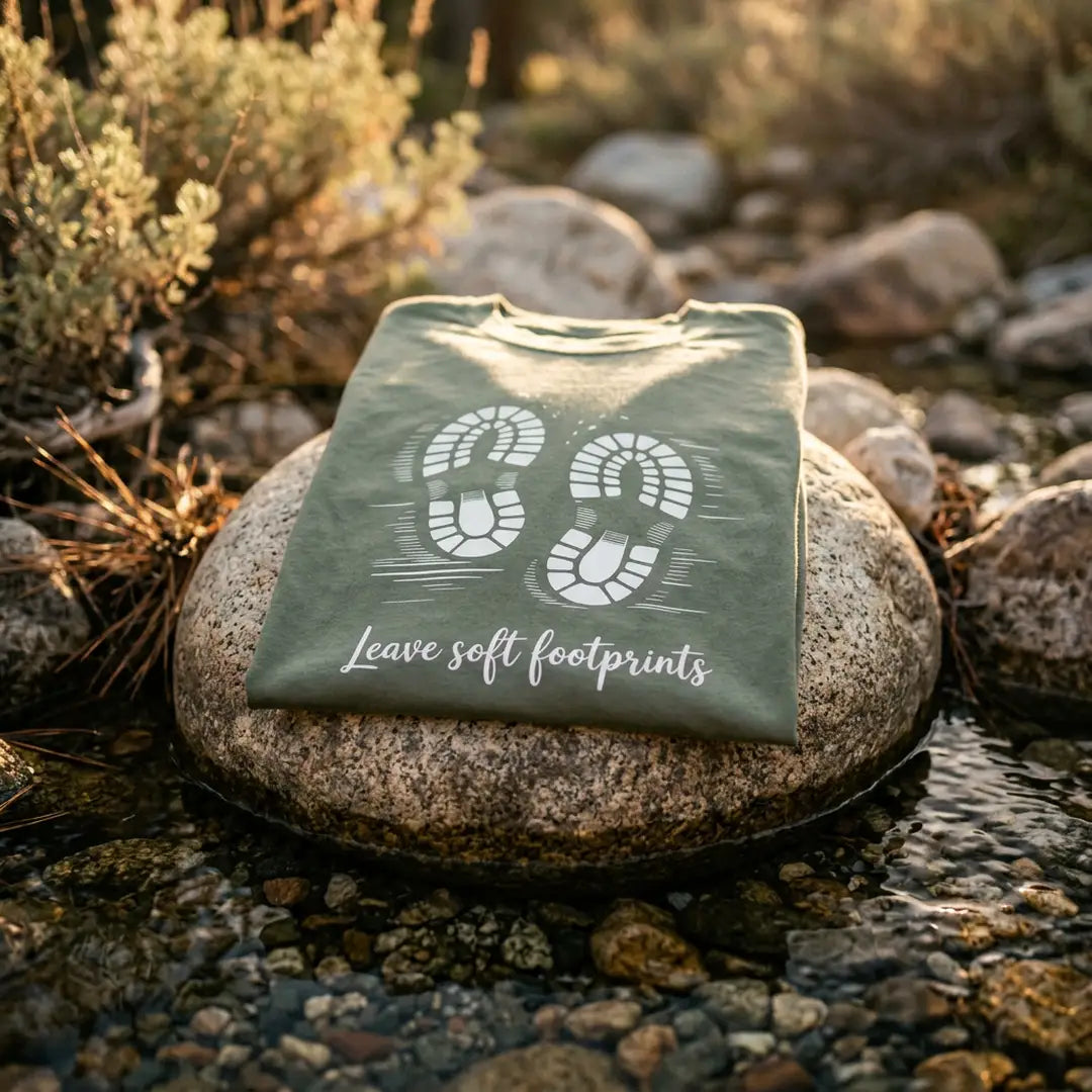 Leave Soft Footprints T-Shirt Outdoor Nature Tee