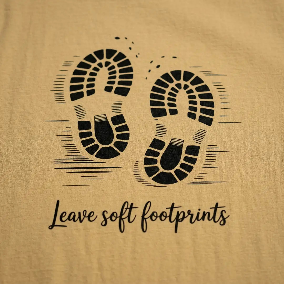 Leave Soft Footprints T-Shirt Outdoor Nature Tee
