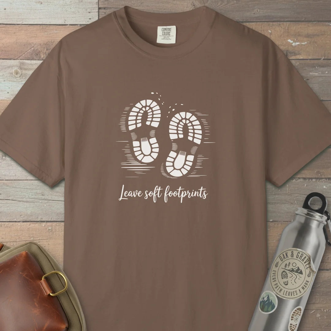 Leave Soft Footprints T-Shirt Espresso Outdoor Nature Tee