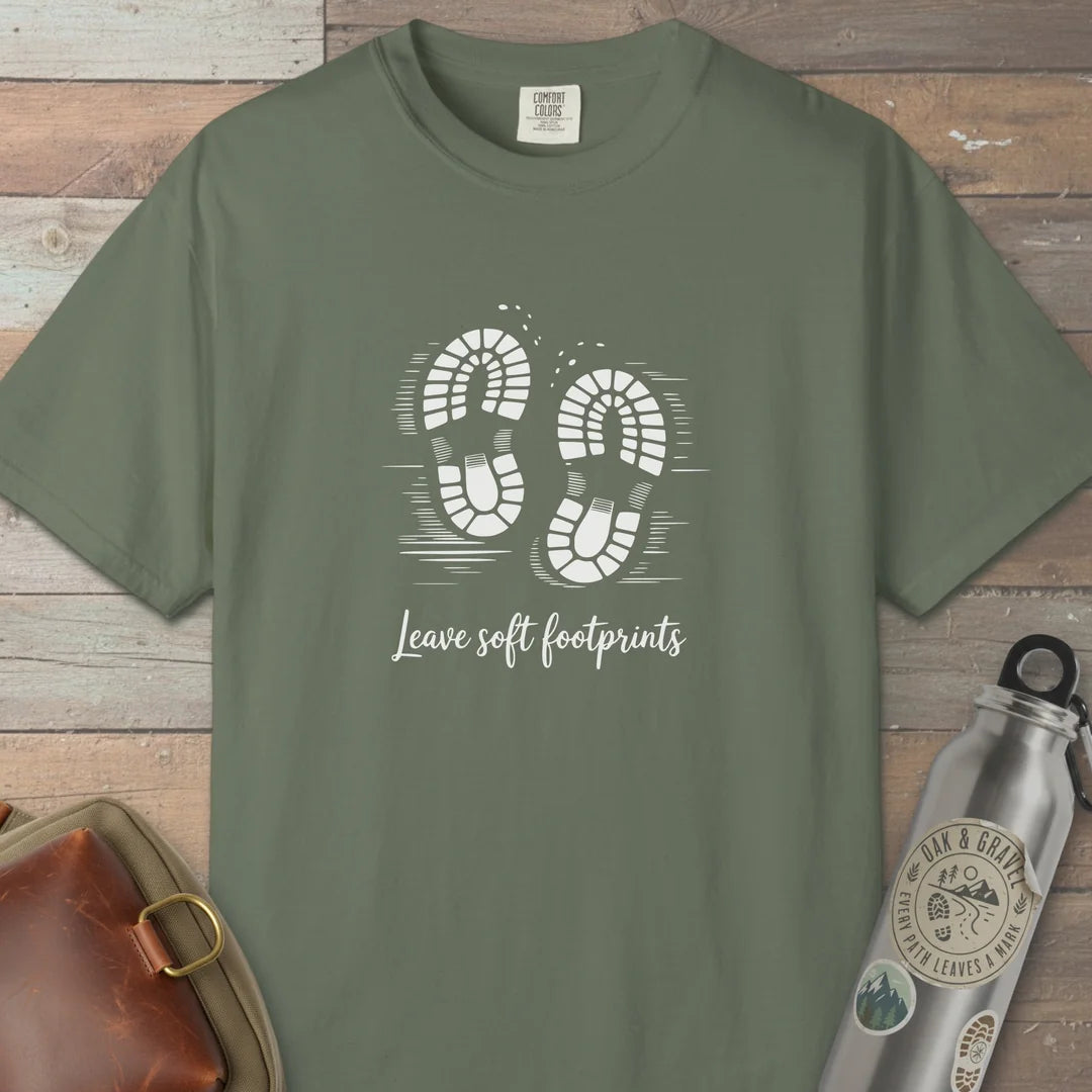 Leave Soft Footprints T-Shirt Moss Outdoor Nature Tee