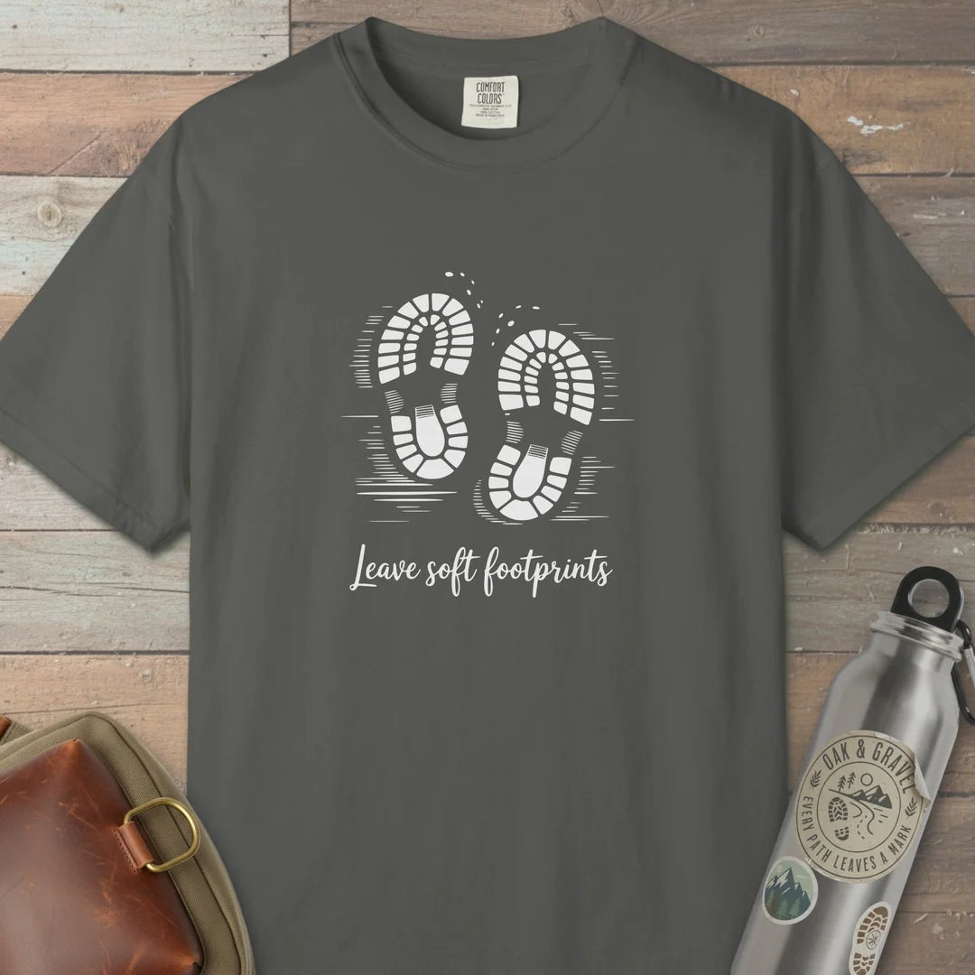 Leave Soft Footprints T-Shirt Pepper Outdoor Nature Tee