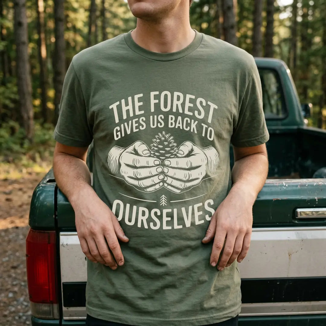 The Forest Gives Us Back To Ourselves T-Shirt Outdoor Nature Tee