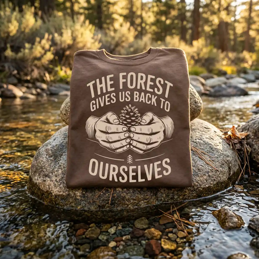 The Forest Gives Us Back To Ourselves T-Shirt Outdoor Nature Tee