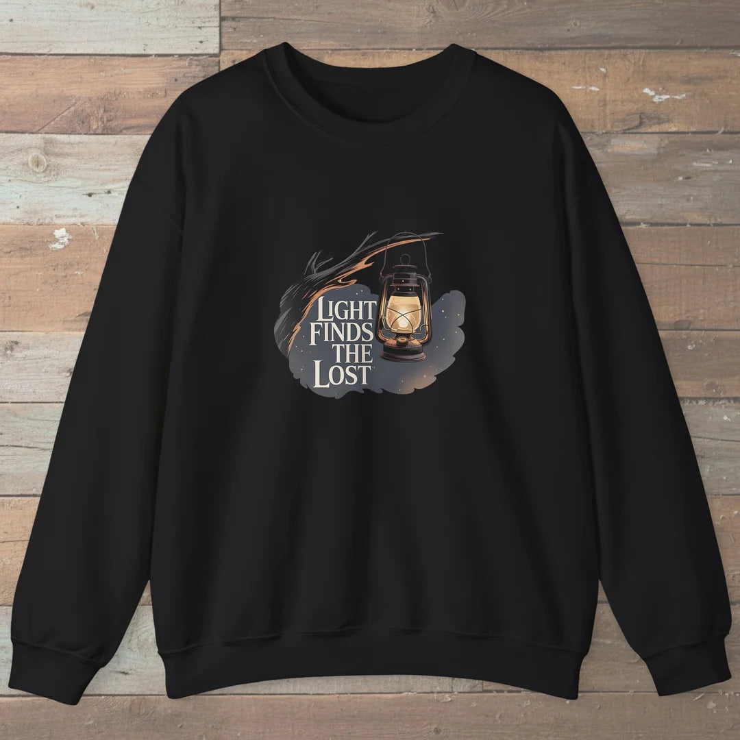 Light Finds The Lost Sweatshirt Black Outdoor Nature Tee