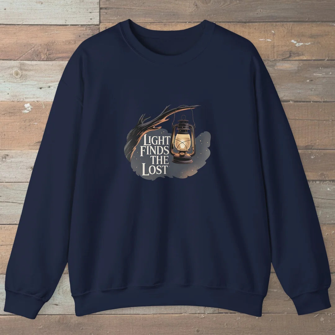 Light Finds The Lost Sweatshirt Navy Outdoor Nature Tee