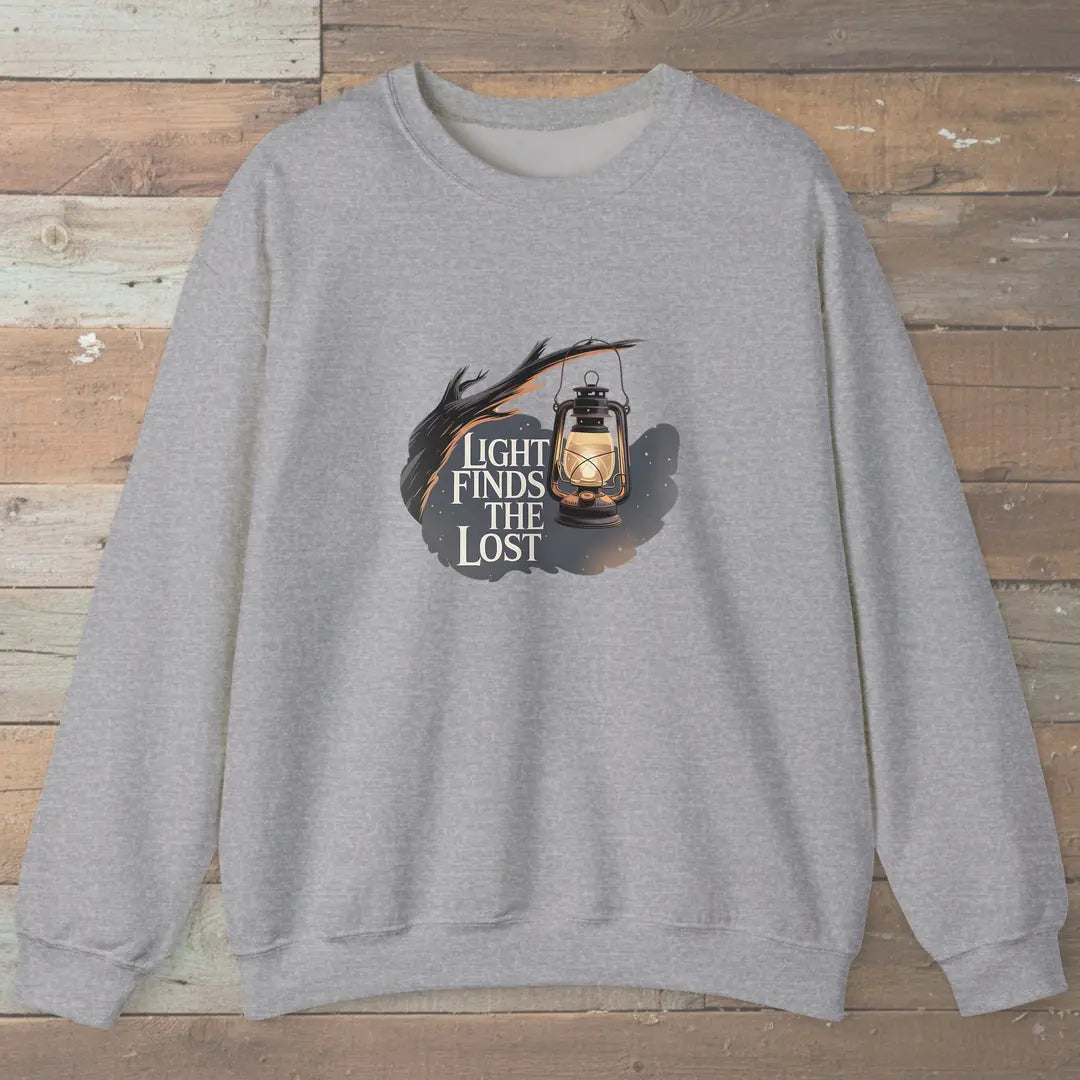 Light Finds The Lost Sweatshirt Sport Grey Outdoor Nature Tee