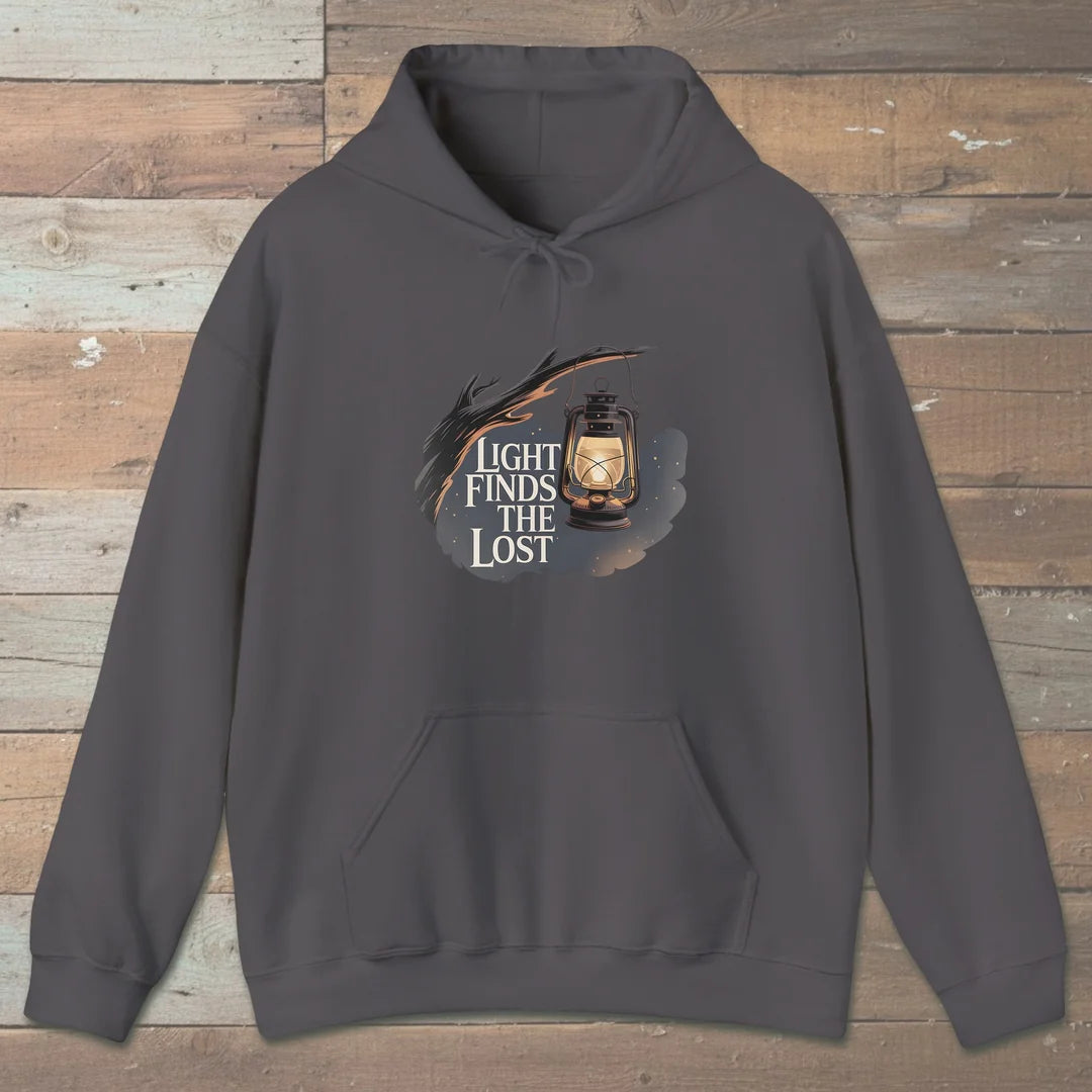 Light Finds The Lost Hoodie Charcoal Outdoor Nature Tee