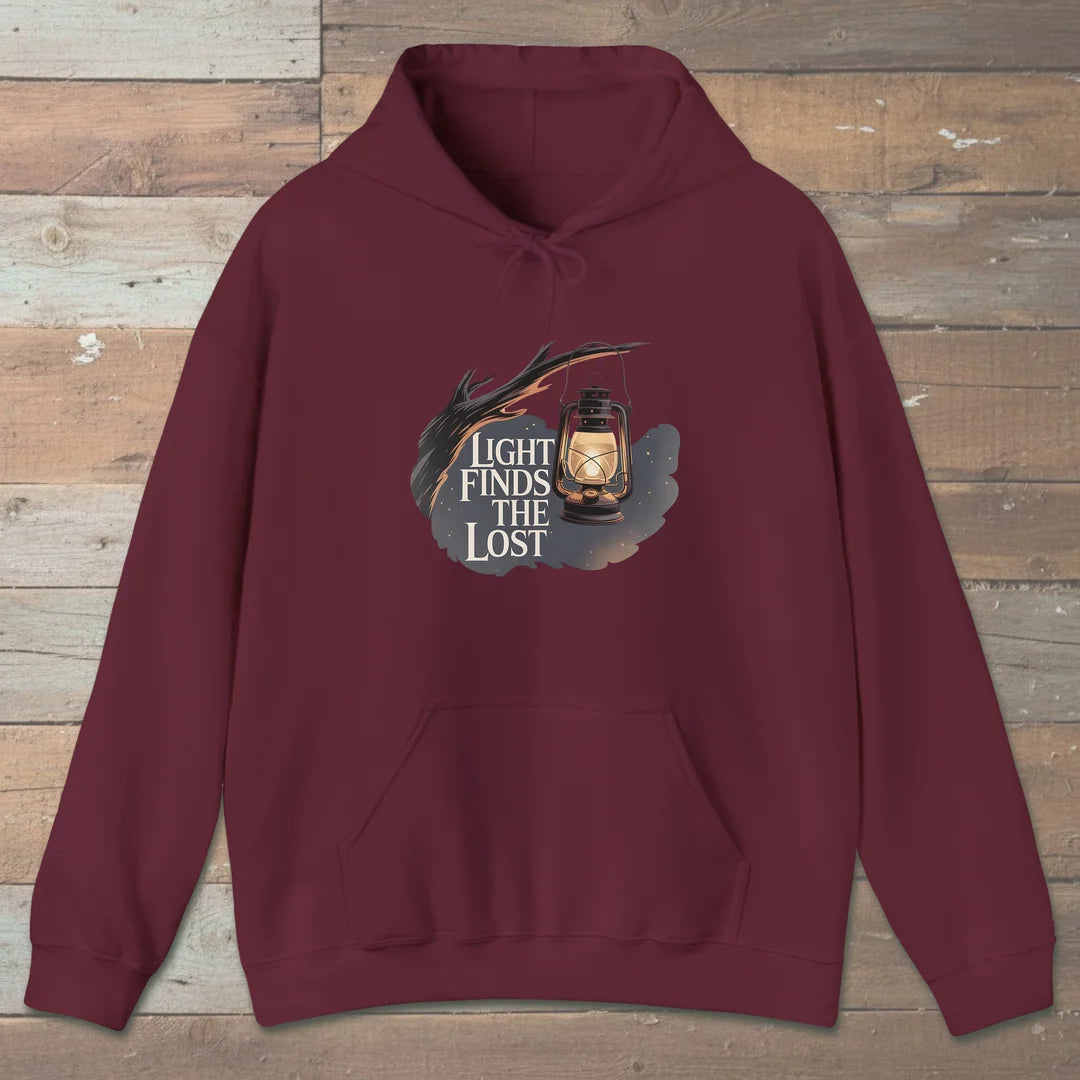Light Finds The Lost Hoodie Maroon Outdoor Nature Tee