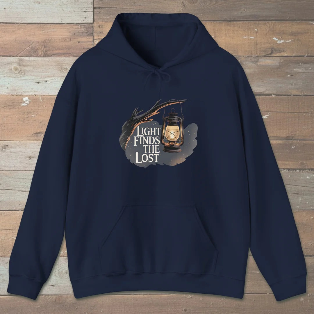 Light Finds The Lost Hoodie Navy Outdoor Nature Tee