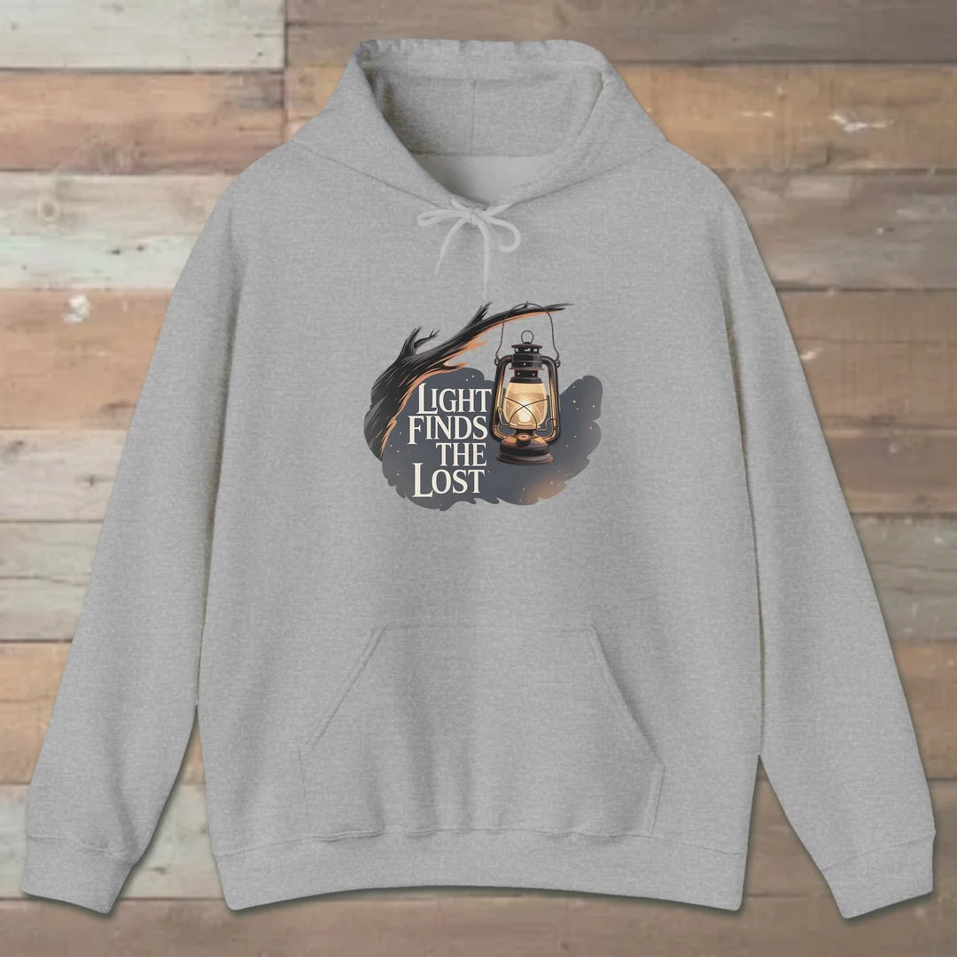 Light Finds The Lost Hoodie Sport Grey Outdoor Nature Tee