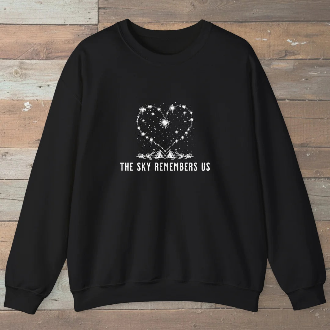 The Sky Remembers Us Sweatshirt Black Outdoor Nature Tee