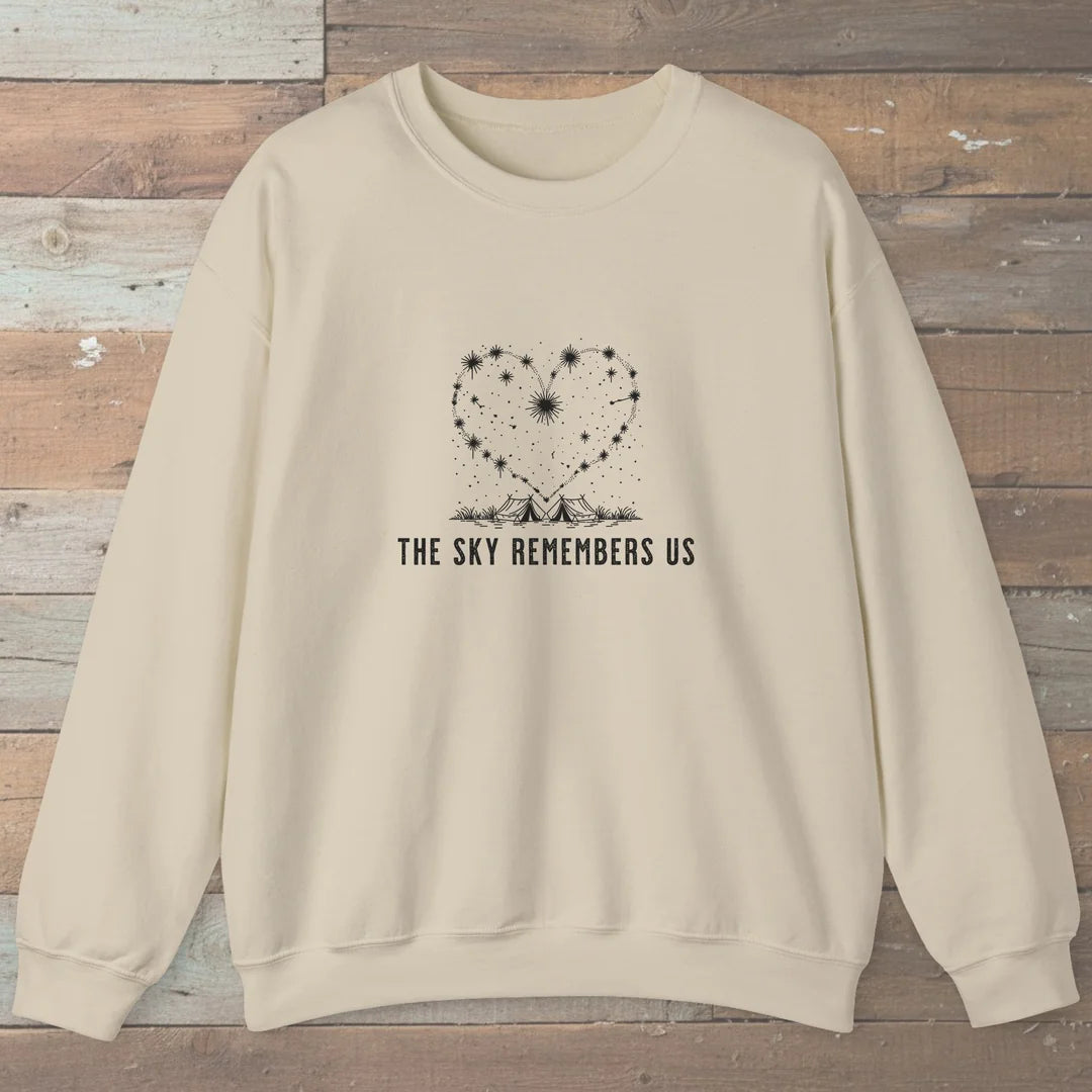 The Sky Remembers Us Sweatshirt Sand Outdoor Nature Tee