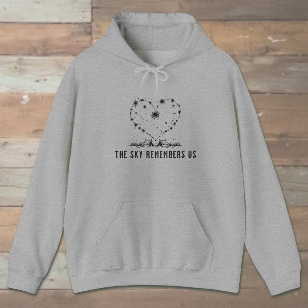 The Sky Remembers Us Hoodie Sport Grey Outdoor Nature Tee