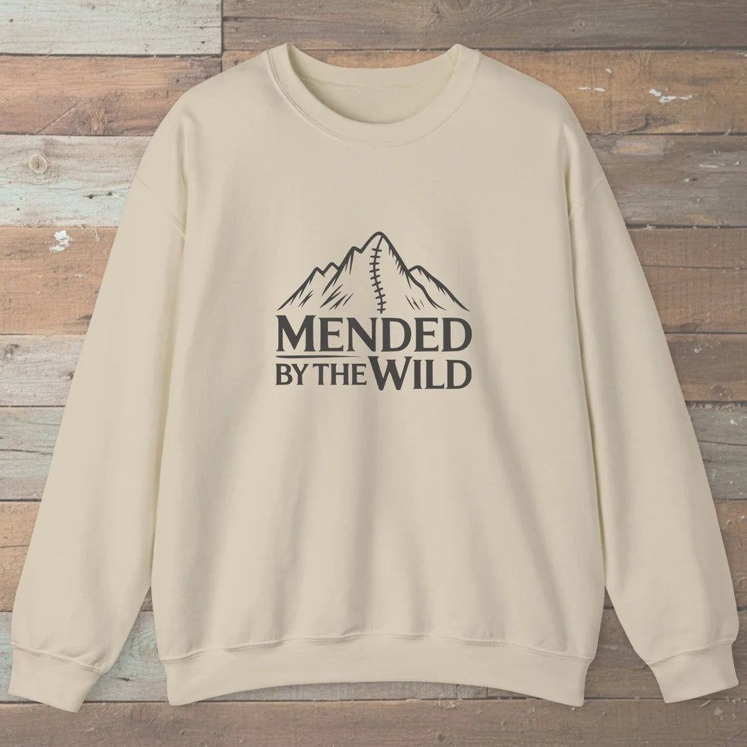Mended By The Wild Sweatshirt Sand Outdoor Nature Tee