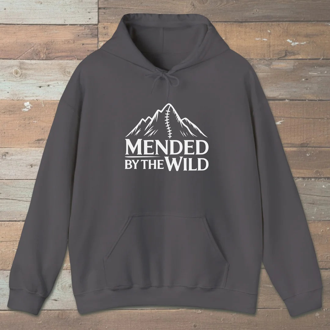 Mended By The Wild Hoodie Charcoal Outdoor Nature Tee