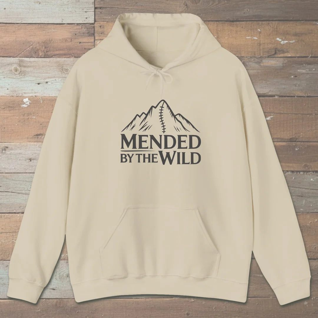 Mended By The Wild Hoodie Sand Outdoor Nature Tee