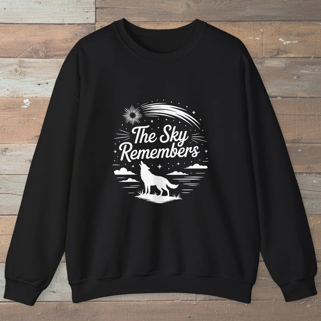 The Sky Remembers Sweatshirt Black Outdoor Nature Tee