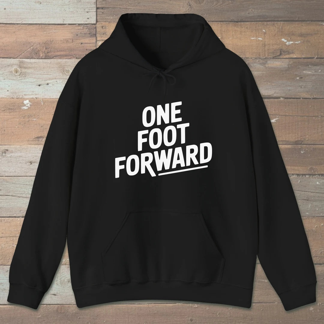One Foot Forward Hoodie Black Outdoor Nature Tee