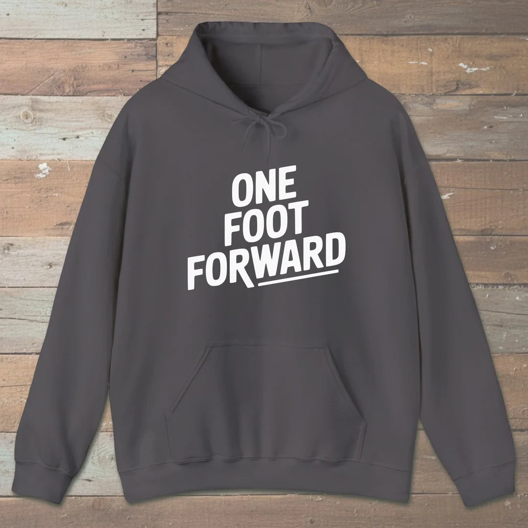 One Foot Forward Hoodie Charcoal Outdoor Nature Tee