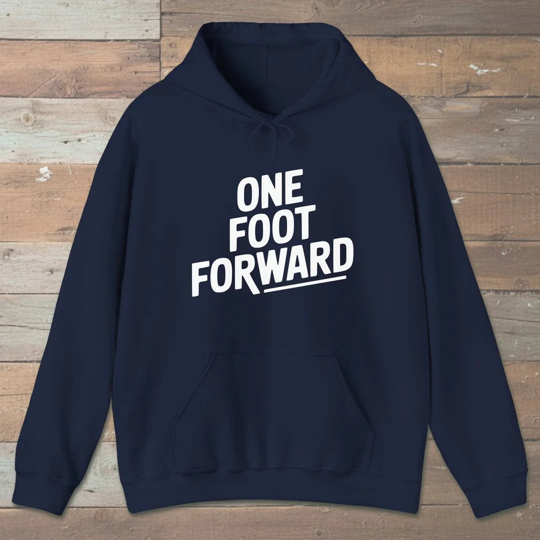 One Foot Forward Hoodie Navy Outdoor Nature Tee