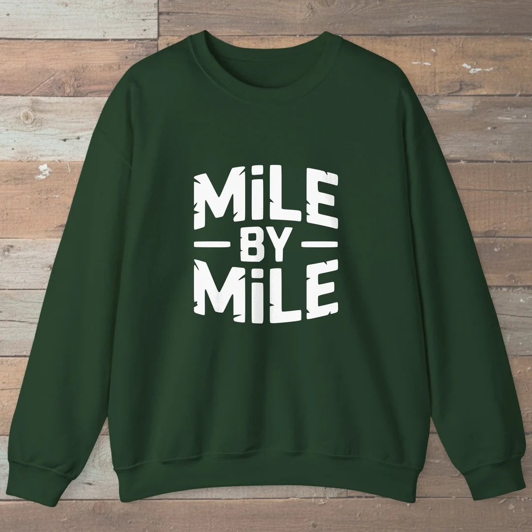 Mile By Mile Sweatshirt Forest Green Outdoor Nature Tee