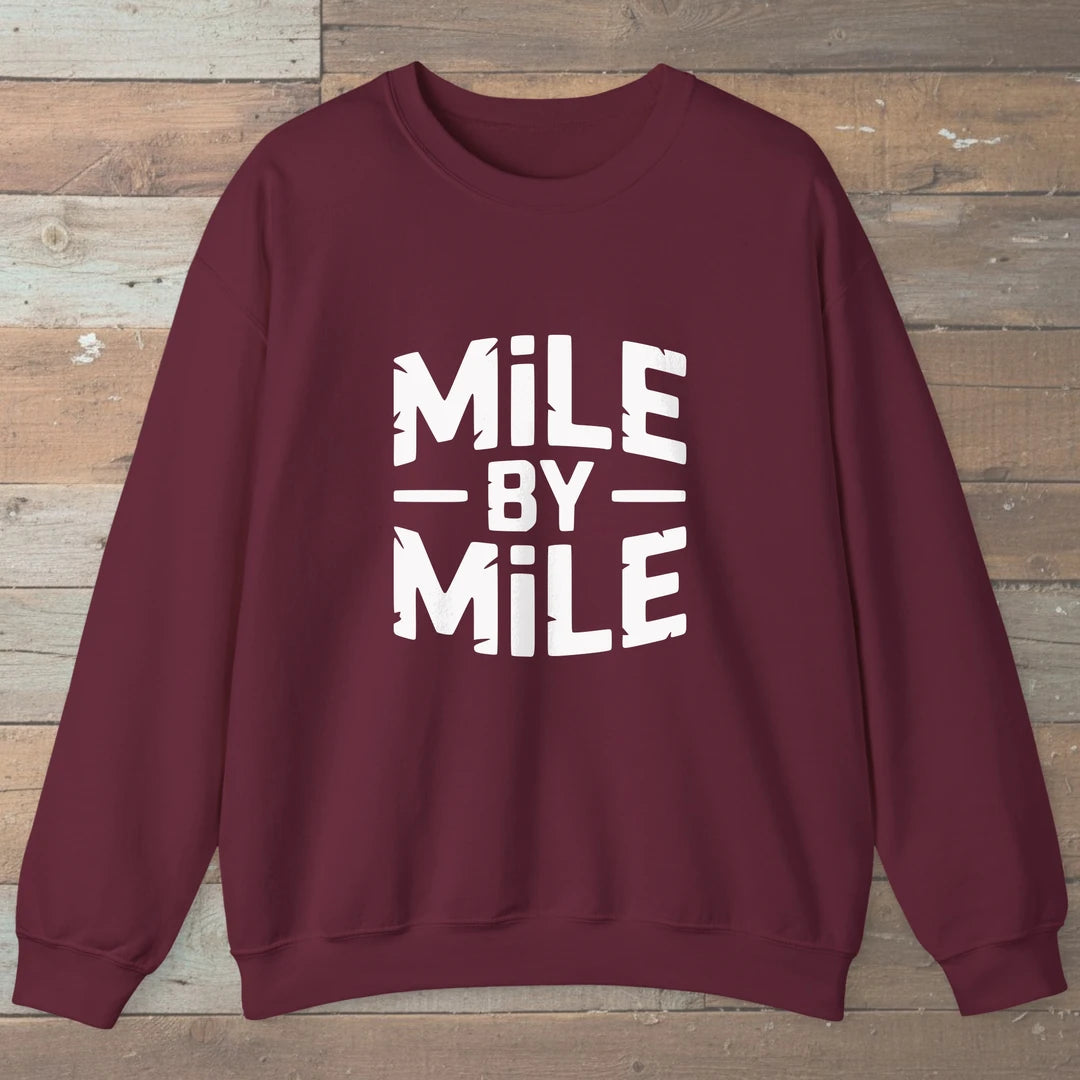Mile By Mile Sweatshirt Maroon Outdoor Nature Tee