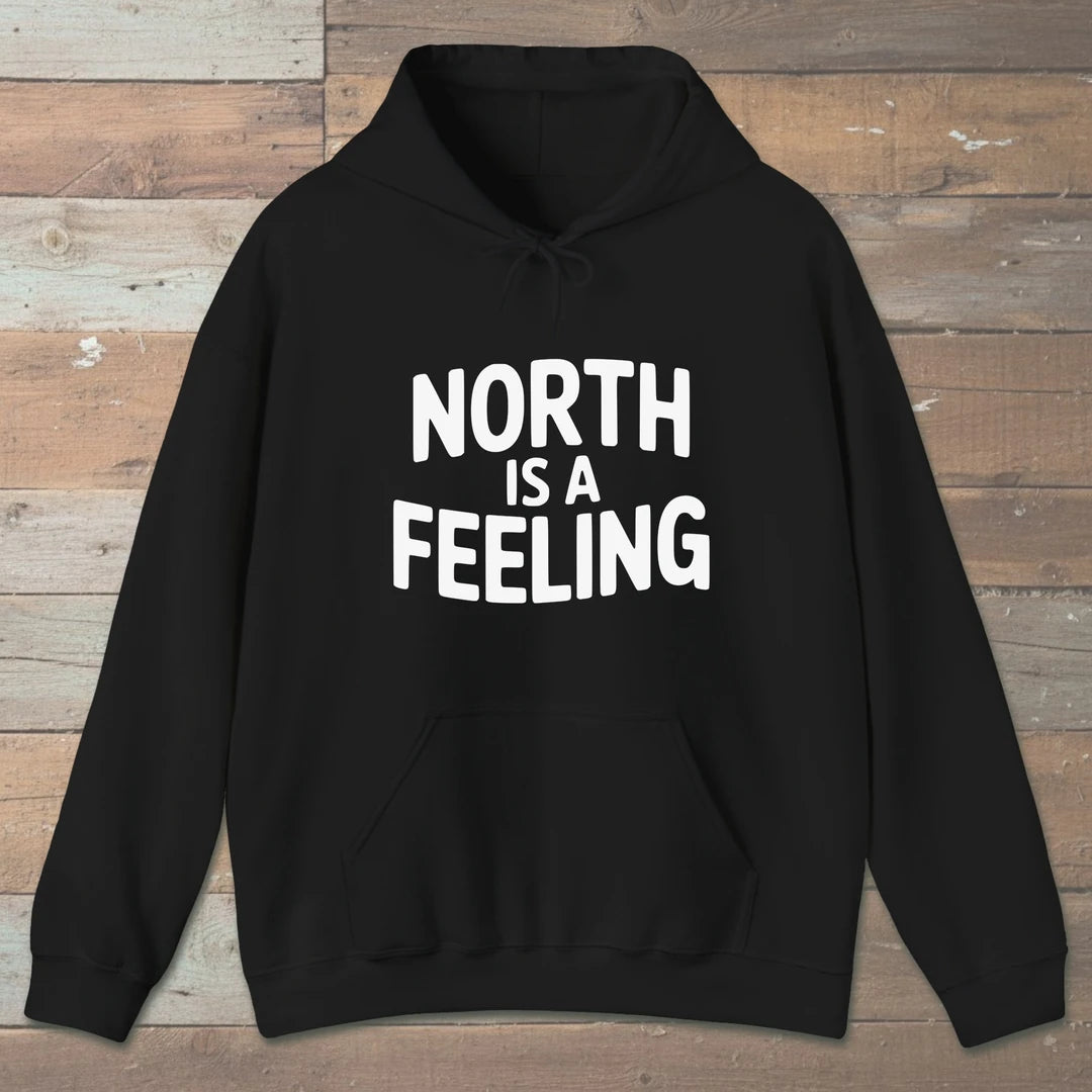 North Is A Feeling Hoodie Black Outdoor Nature Tee