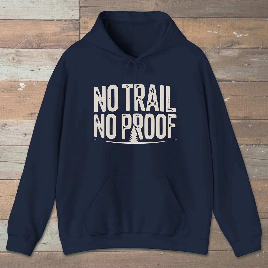 No Trail No Proof Hoodie Navy Outdoor Nature Tee