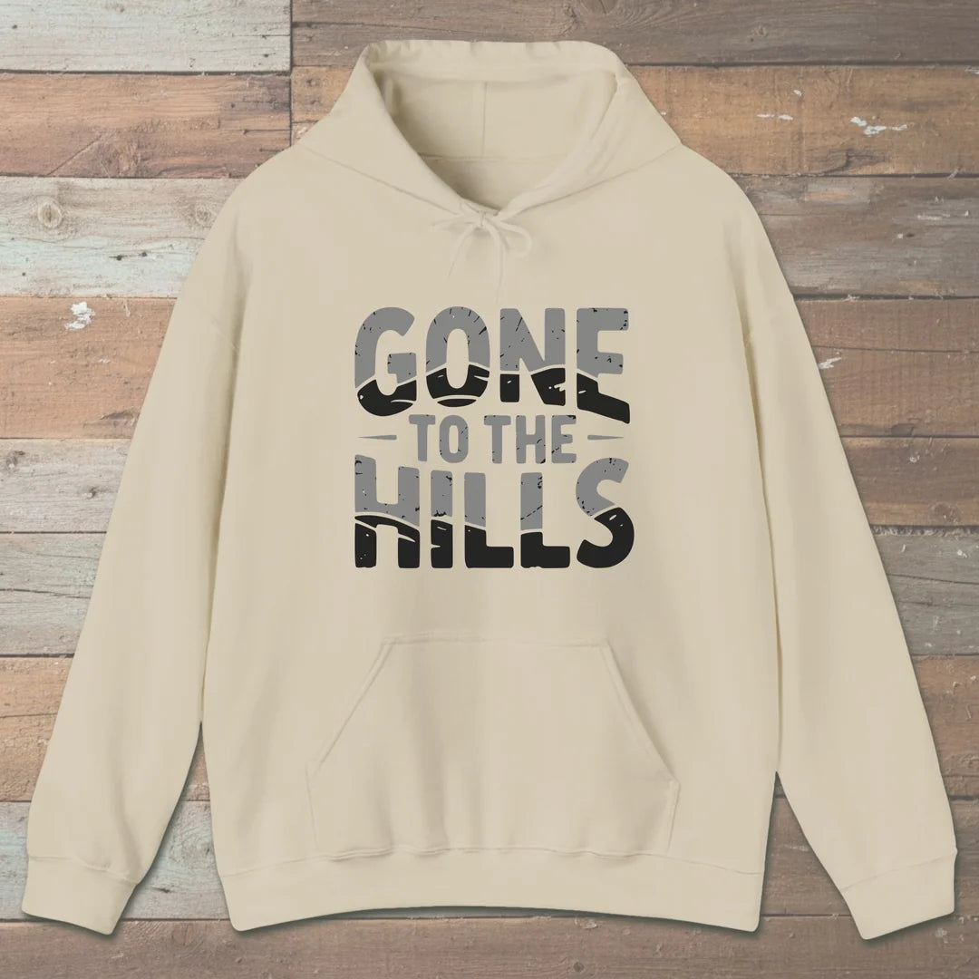 Gone To The Hills Hoodie Sand Outdoor Nature Tee