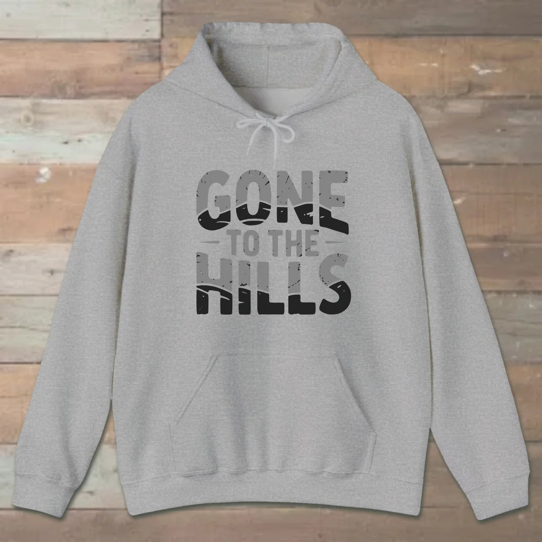 Gone To The Hills Hoodie Sport Grey Outdoor Nature Tee
