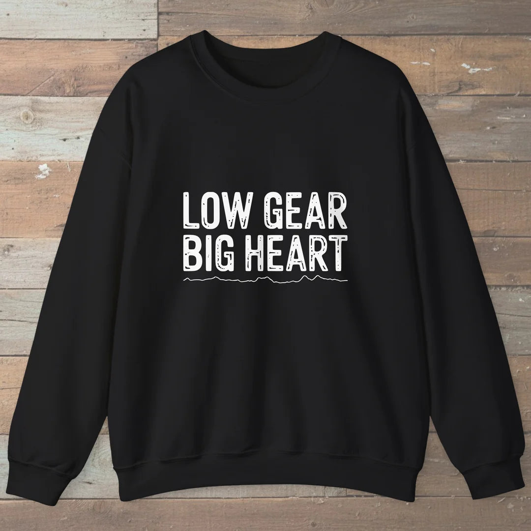 Low Gear Big Heart Sweatshirt Black Outdoor Nature Tee