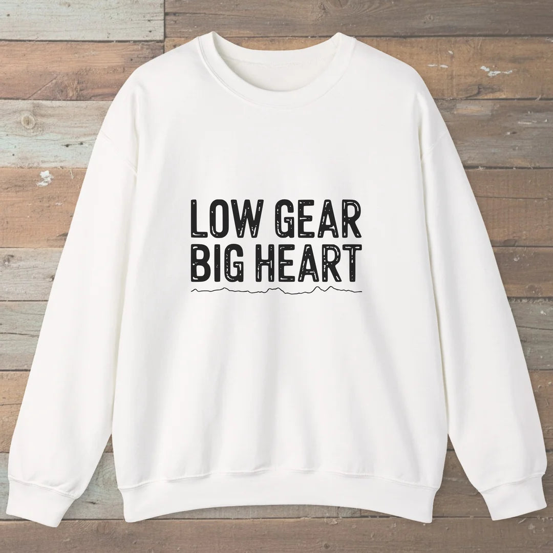 Low Gear Big Heart Sweatshirt White Outdoor Nature Tee
