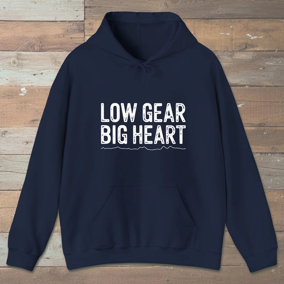 Low Gear Big Heart Hoodie Navy Outdoor Nature Tee