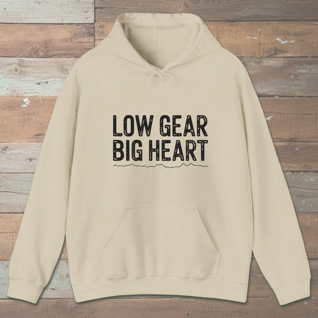Low Gear Big Heart Hoodie Sand Outdoor Nature Tee