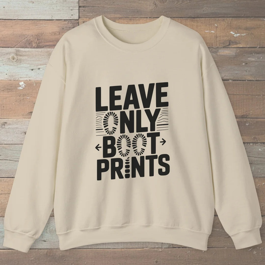 Leave Only Boot Prints Sweatshirt Sand Outdoor Nature Tee