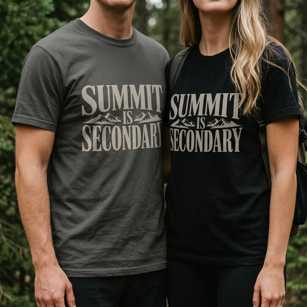 Summit Is Secondary T-Shirt Outdoor Nature Tee