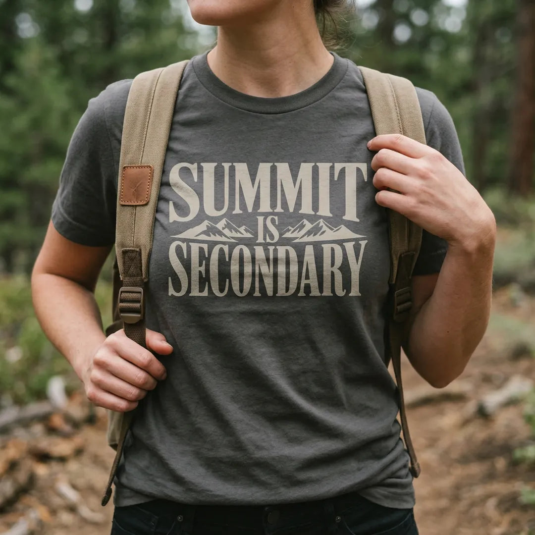 Summit Is Secondary T-Shirt Outdoor Nature Tee