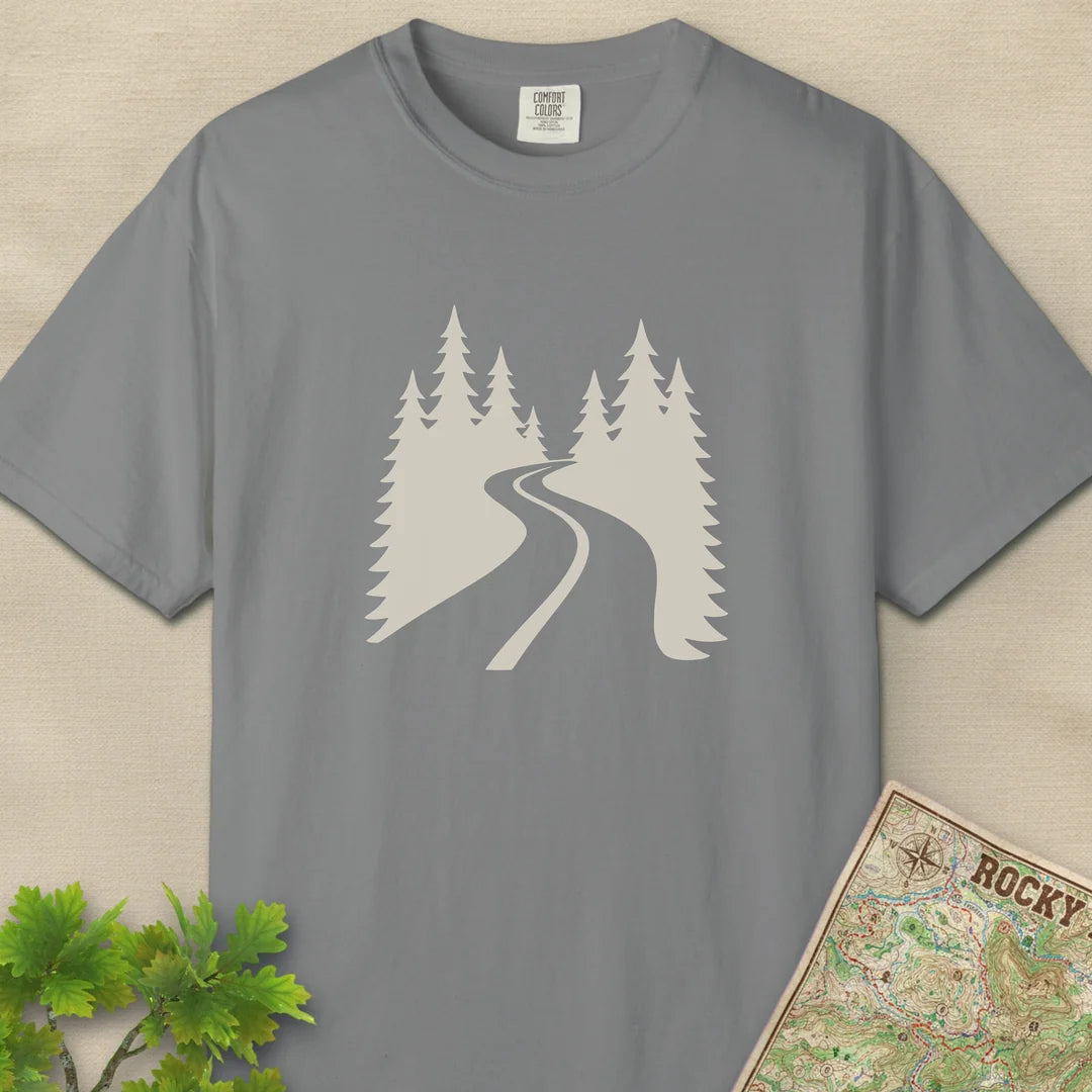Forest Trail T-Shirt Grey Outdoor Nature Tee