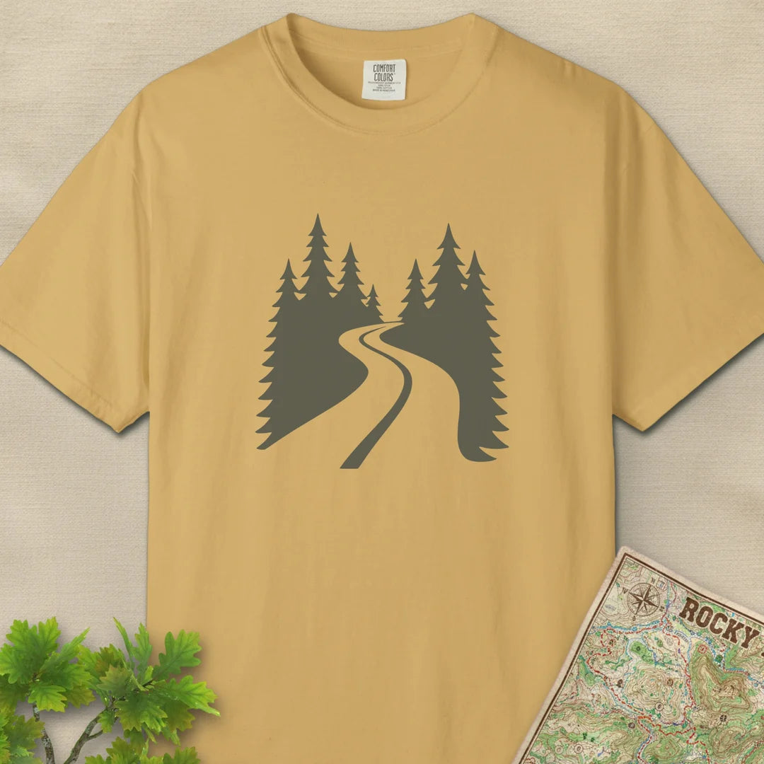 Forest Trail T-Shirt Mustard Outdoor Nature Tee