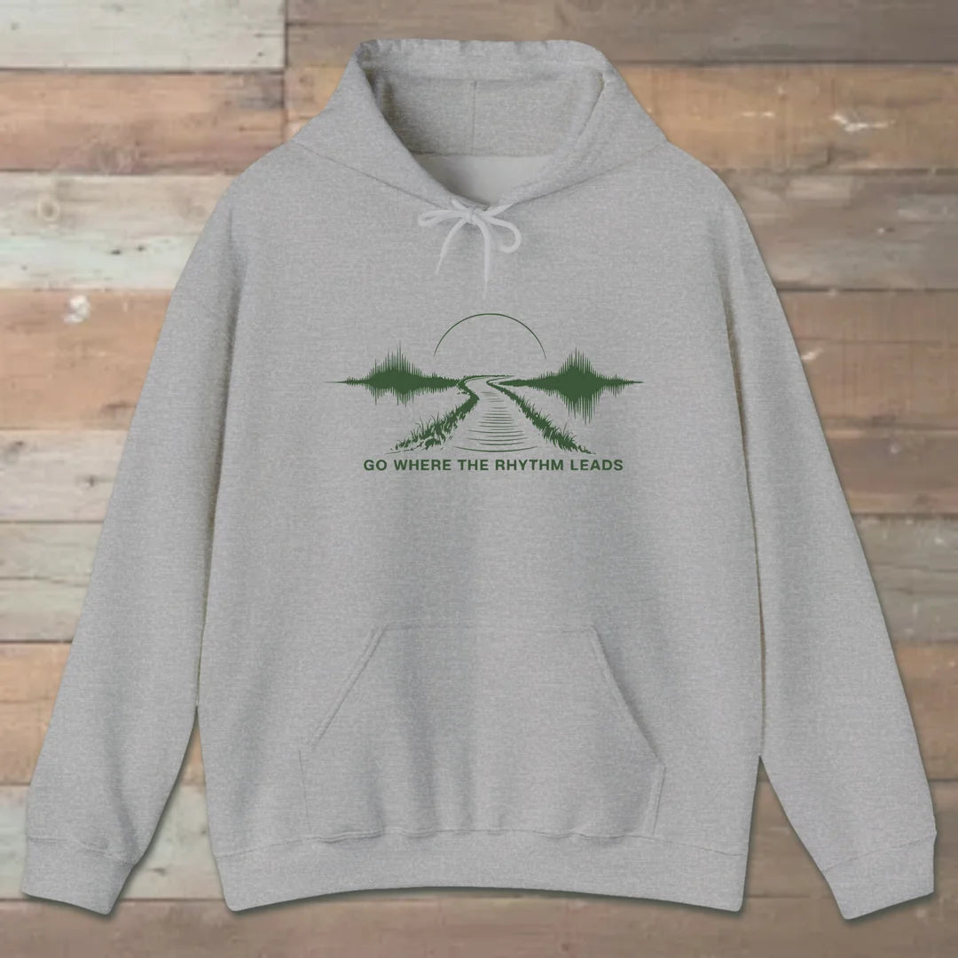Go Where The Rhythm Leads Hoodie Sport Grey Outdoor Nature Tee