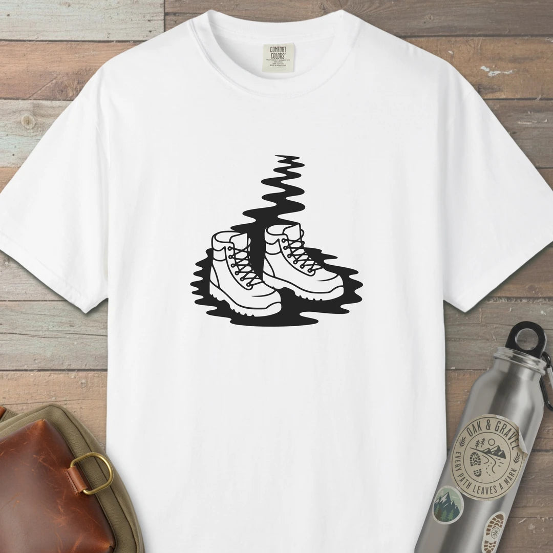 Trail Boots T-Shirt White Outdoor Nature Tee