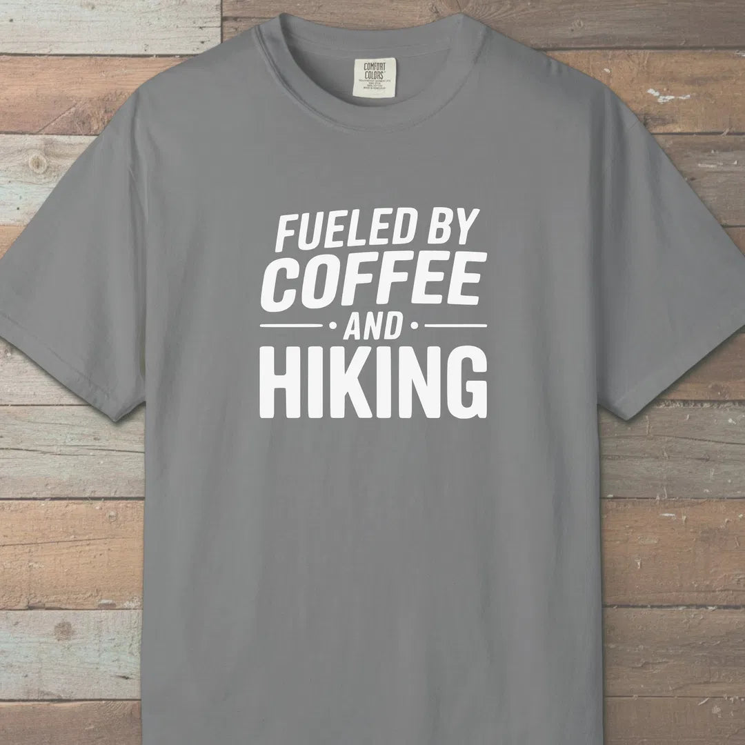 Fueled By Coffee T-Shirt Grey Outdoor Nature Tee
