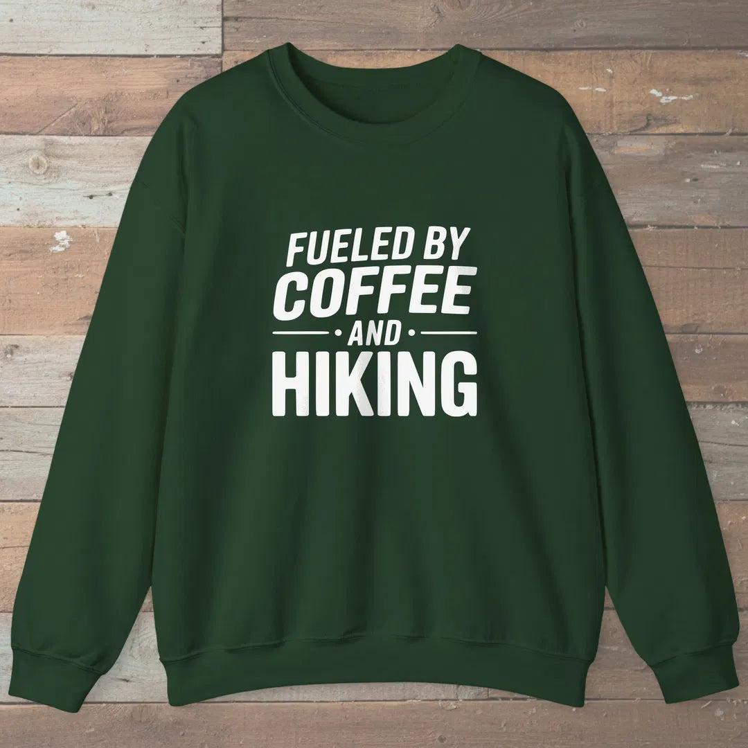 Fueled By Coffee Sweatshirt Forest Green Outdoor Nature Tee