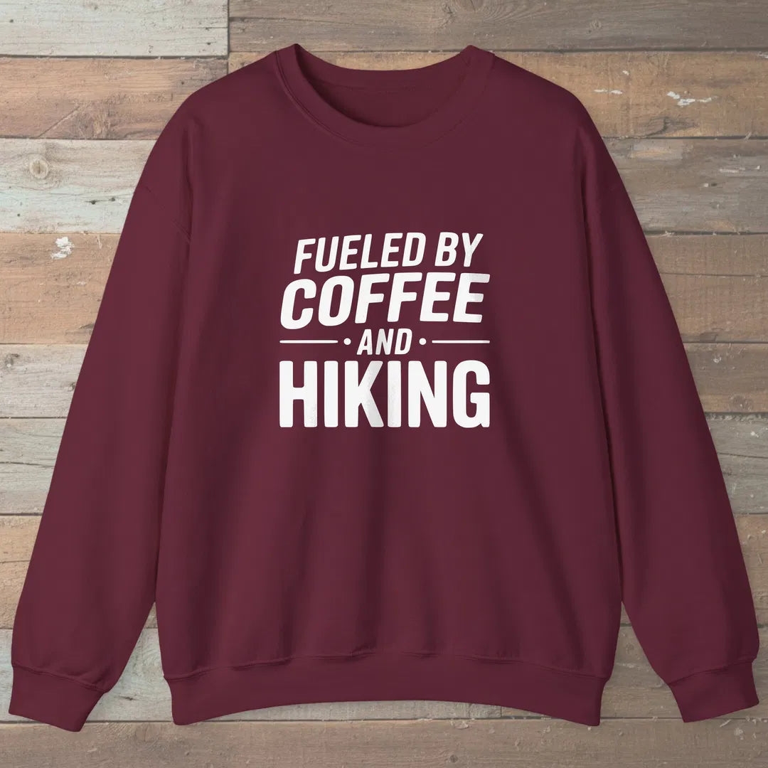Fueled By Coffee Sweatshirt Maroon Outdoor Nature Tee