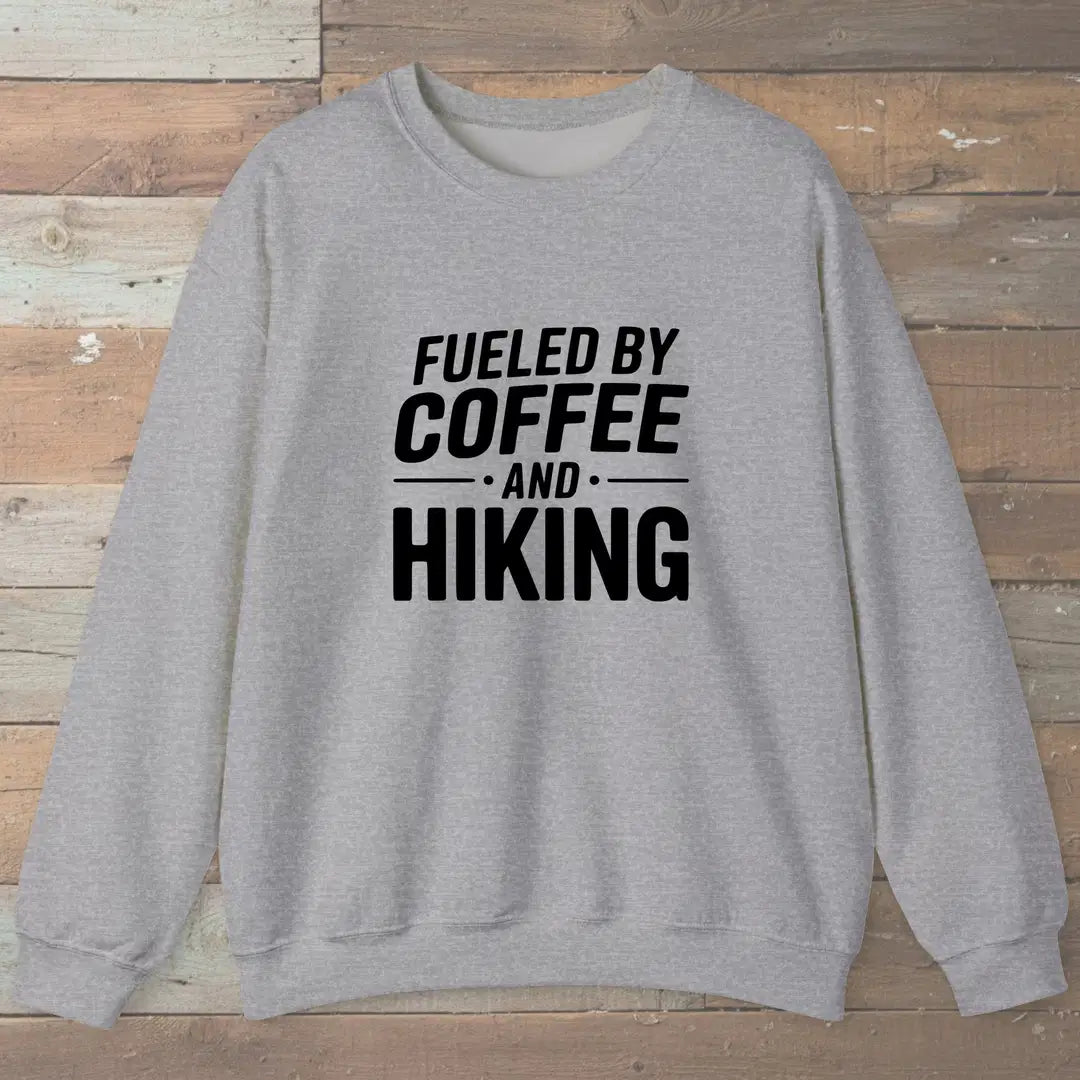 Fueled By Coffee Sweatshirt Sport Grey Outdoor Nature Tee