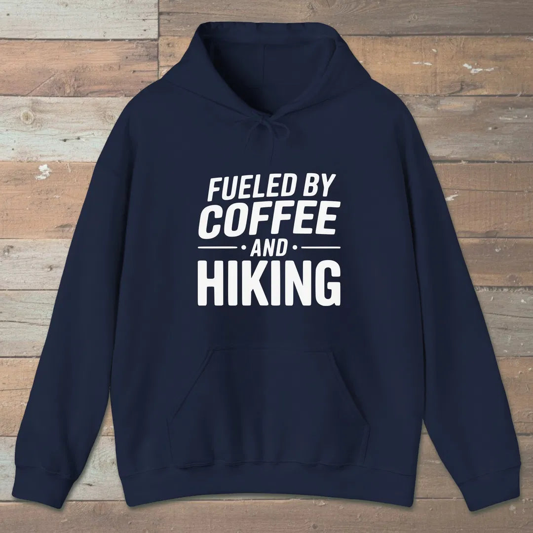 Fueled By Coffee Hoodie Navy Outdoor Nature Tee