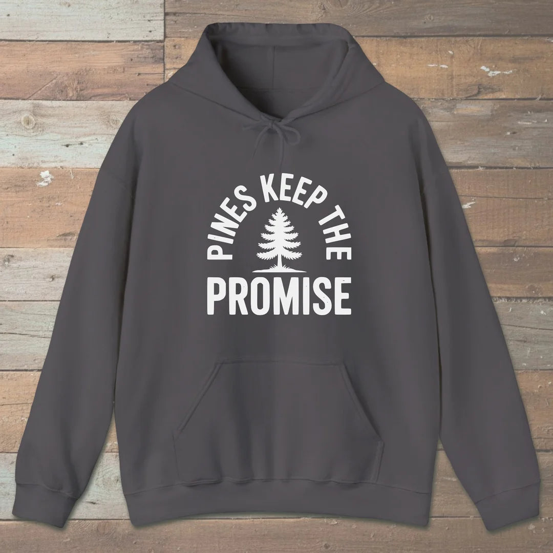 Pines Keep The Promise Hoodie Charcoal Outdoor Nature Tee