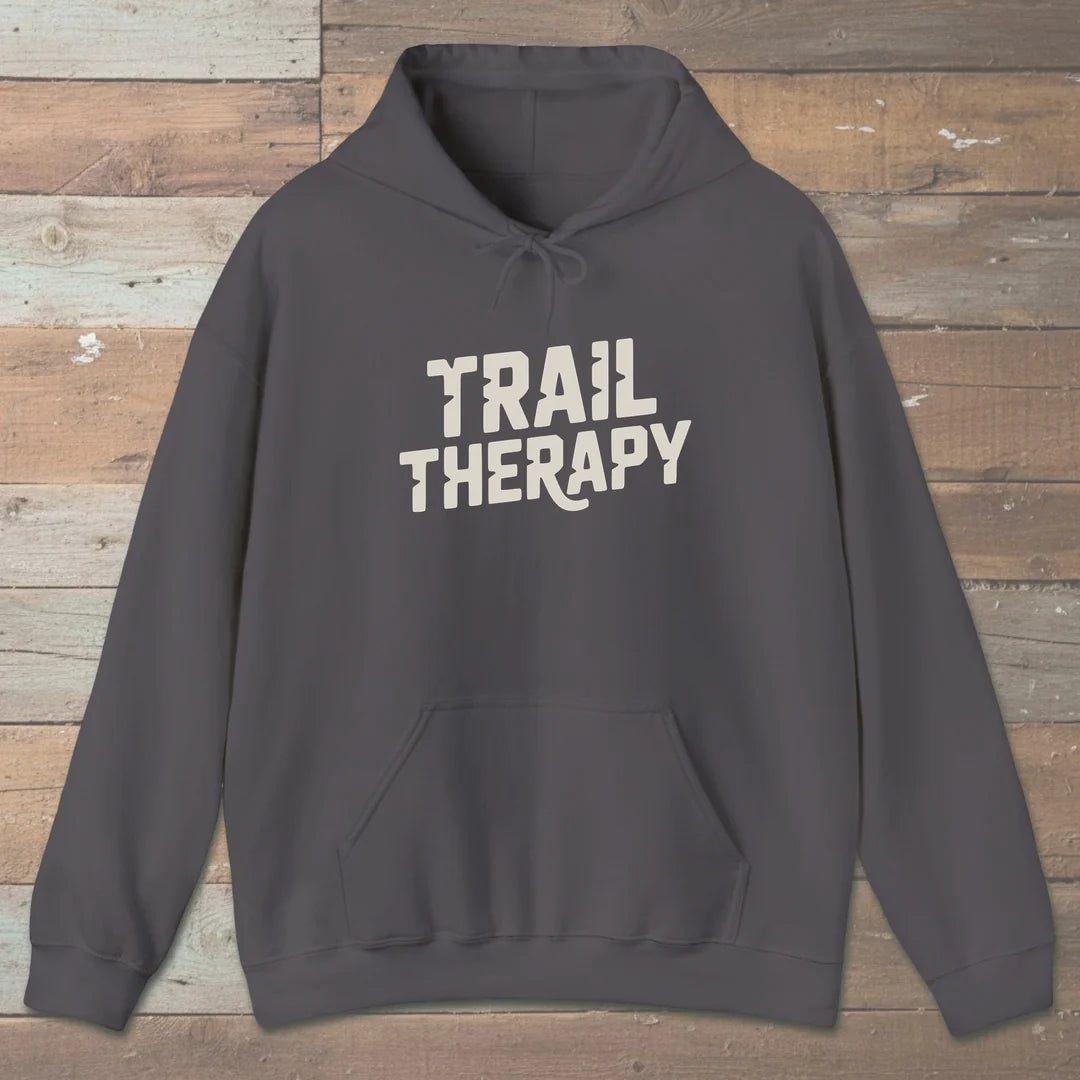 Trail Therapy Hoodie Charcoal Outdoor Nature Tee